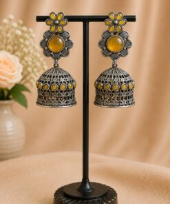 Antique Floral Jhumka ? Gorgeous Traditional Earrings for Elegant Festive Style - Image 10