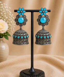 Antique Floral Jhumka ? Gorgeous Traditional Earrings for Elegant Festive Style - Image 8