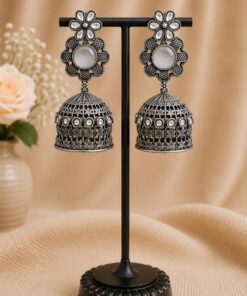 Antique Floral Jhumka ? Gorgeous Traditional Earrings for Elegant Festive Style - Image 9
