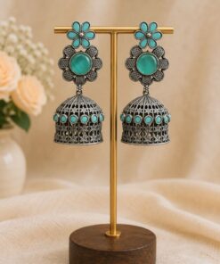 Antique Floral Jhumka ? Gorgeous Traditional Earrings for Elegant Festive Style - Image 5