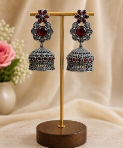Antique Floral Jhumka ? Gorgeous Traditional Earrings for Elegant Festive Style - Image 3