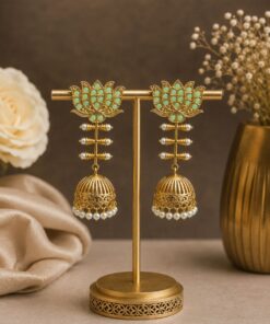 Lotus Jhumka Earring ? Stunning Traditional Jewelry for Elegant Special Occassion - Image 9