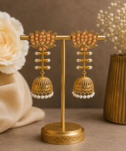 Lotus Jhumka Earring ? Stunning Traditional Jewelry for Elegant Special Occassion - Image 8