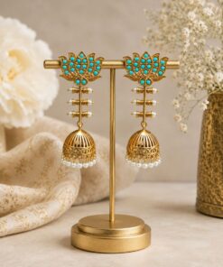 Lotus Jhumka Earring ? Stunning Traditional Jewelry for Elegant Special Occassion - Image 3