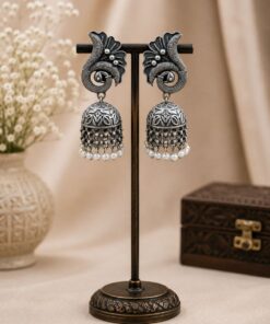 Alternative view of Beautiful Peacock Jhumka Earring ? Gorgeous Traditional Jewelry for Women