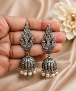 Alternative view of Leaf Jhumka Earring ? Traditional Design for Festive and Special Occasion