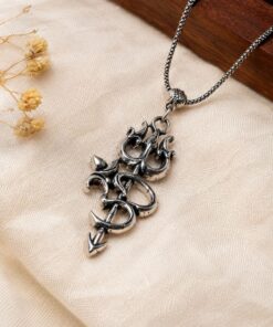 Alternative view of Silver Om Necklace ? Exquisite Traditional Design for Elegant and Graceful Styling