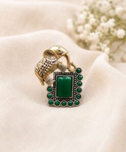 Alternative view of Exquisite Two Tone Elephant Ring for a Stunning and Unique Fashion Look
