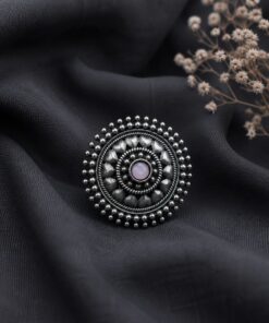 Oxidized Silver Ring for an Flower and Unique Traditional Look - Image 8