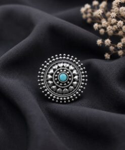 Oxidized Silver Ring for an Flower and Unique Traditional Look - Image 9