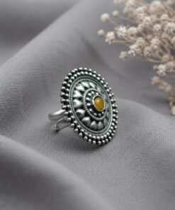 Oxidized Silver Ring for an Flower and Unique Traditional Look - Image 6