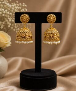 Alternative view of Gold Plated Jhumka Earring ? Traditional Jewelry for Elegant Looks