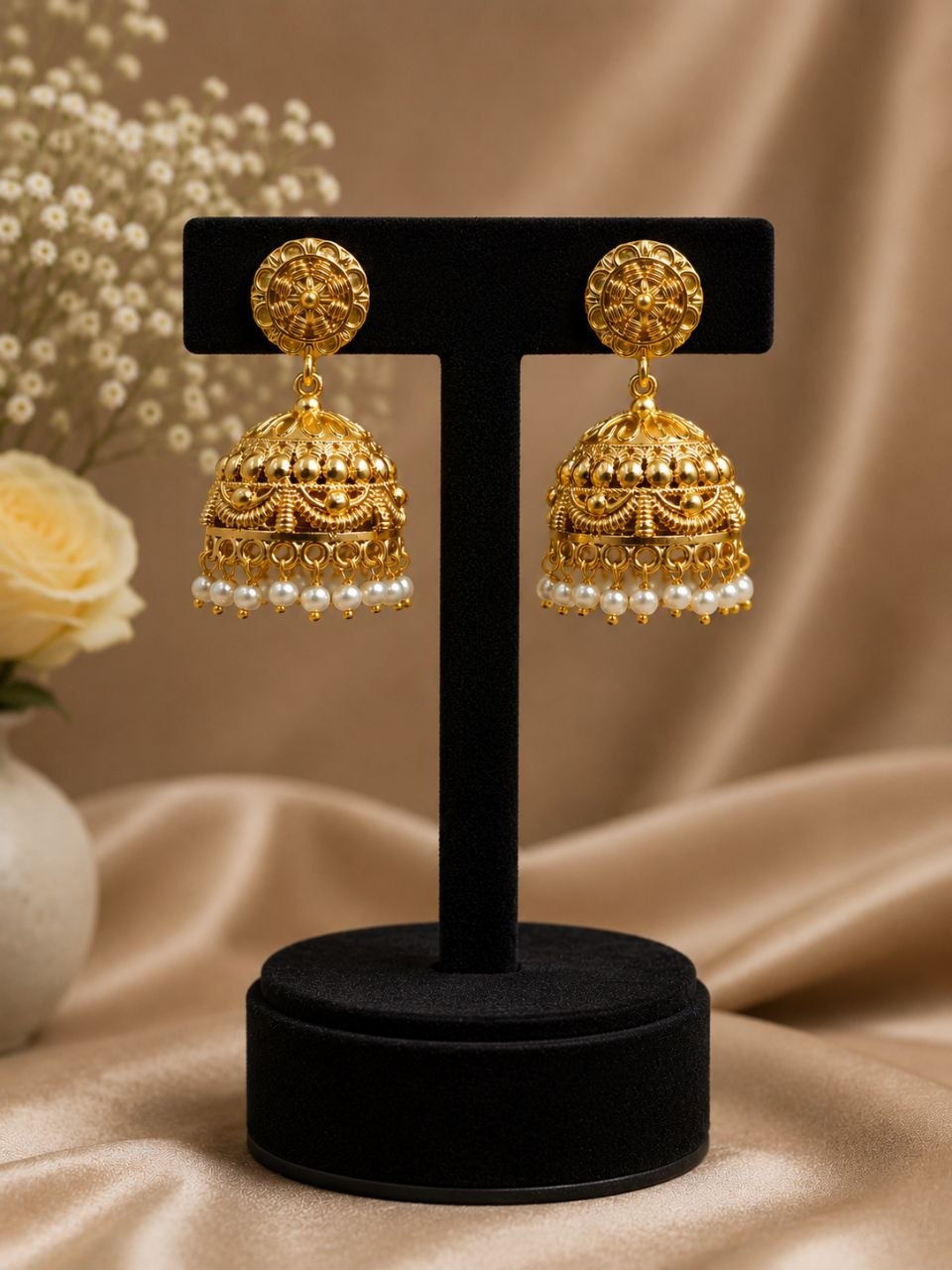 Gold Plated Jhumka Earring ? Traditional Jewelry for Elegant Looks - Image 2