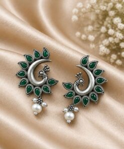 Alternative view of Elegant Peacock Earring ? Traditional Design for Graceful Everyday Style