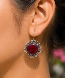 Floral Round Hook Earring ? Dazzling Traditional Jewelry for Women