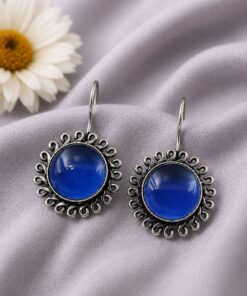 Floral Round Hook Earring ? Dazzling Traditional Jewelry for Women - Image 5