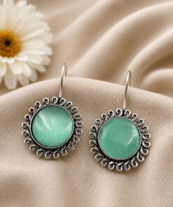 Floral Round Hook Earring ? Dazzling Traditional Jewelry for Women - Image 4