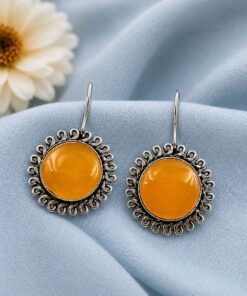 Floral Round Hook Earring ? Dazzling Traditional Jewelry for Women - Image 3