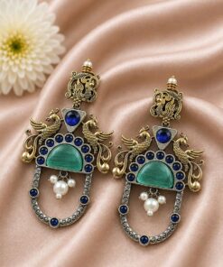 Two Tone Peacock Earring ? Exquisite Elegant Traditional Jewelry for Women - Image 11