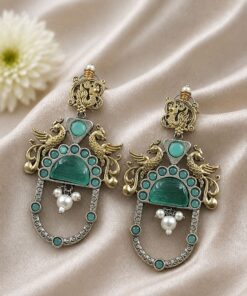 Two Tone Peacock Earring ? Exquisite Elegant Traditional Jewelry for Women - Image 10