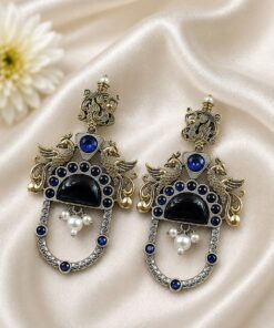 Two Tone Peacock Earring ? Exquisite Elegant Traditional Jewelry for Women - Image 6