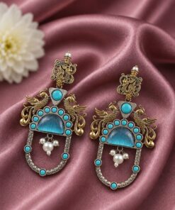 Two Tone Peacock Earring ? Exquisite Elegant Traditional Jewelry for Women - Image 5
