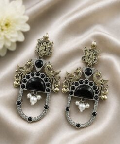 Two Tone Peacock Earring ? Exquisite Elegant Traditional Jewelry for Women - Image 4